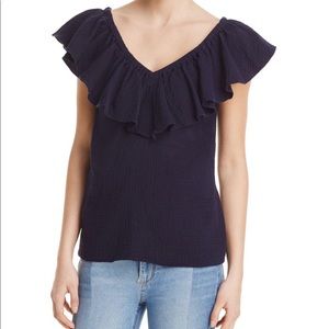 Rebecca Taylor Double Gauze Ruffle Top Size 0